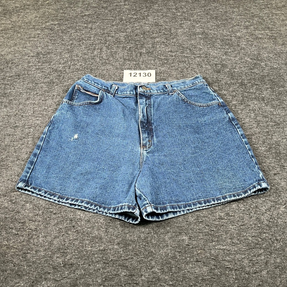 Vintage Lee Denim Shorts Womens 18 Med Blue High Rise Cotton Made in USA 12130